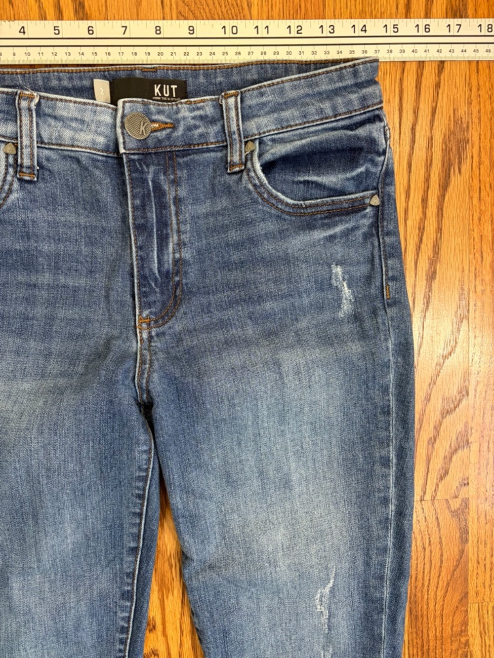 Kut from the Kloth Raw Hem Ankle Skinny Jeans - Picture 2 of 8